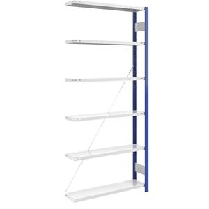 EUROKRAFTpro Lager-Steckregal, Regalständer blau HxB 2500 x 1000 mm, Boden lichtgrau Anbauregal, Tiefe 300 mm