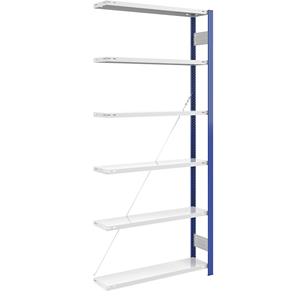 EUROKRAFTpro Magazijn-inhaakstelling, stellingstaander blauw, h x b = 2500 x 1000 mm, legbord lichtgrijs, aanbouwstelling, diepte 300 mm