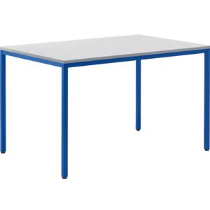 EUROKRAFTbasic Multifunctionele tafel, h x b x d = 720 x 1200 x 800 mm, blad lichtgrijs, frame gentiaanblauw