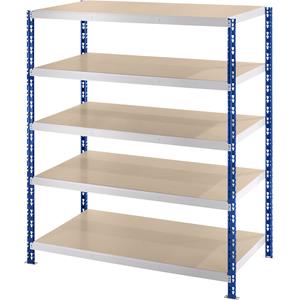 EUROKRAFTbasic Grootvak-inhaakstelling met spaanplaat legborden, diepte 800 mm, basisstelling, h x b = 1820 x 1550 mm