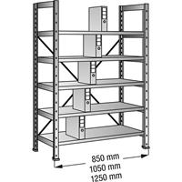 Ordner- und Archiv-Steckregal, verzinkt Höhe 1920 mm, einseitig Boden-BxT 1000 x 300 mm, Grundfeld