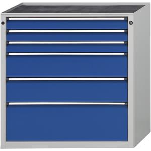 ANKE Schubladenschrank ohne Platte Breite 910 mm 6 Schubladen, Front enzianblau