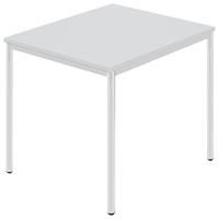 Rechthoekige tafel, ronde buis met coating, b x d = 800 x 800 mm, grijs / grijs