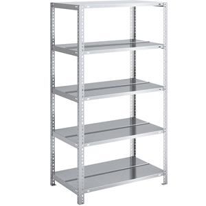 Hofe Leicht-Lagerschraubregal, verzinkt Regalhöhe 1500 mm, Bodenbreite 750 mm Tiefe 600 mm, Grundregal