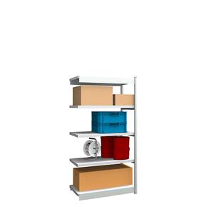 hofe Robuuste inhaakstelling, enkelzijdig, stellinghoogte 2000 mm, lichtgrijs / verzinkt, legbordbreedte 1025 mm, aanbouwstelling, breedte x diepte = 1025 x 500 mm