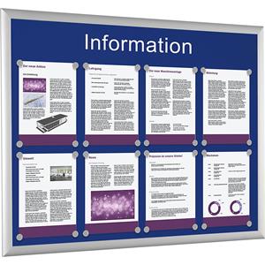 Aushangtafel für 8 x DIN A4 enzianblau