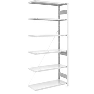 EUROKRAFTpro Magazijn inhaakstelling, lichtgrijs RAL 7035, middelzware constructie, stellinghoogte 2500 mm, aanbouwstelling, breedte x diepte = 1000 x 500 mm