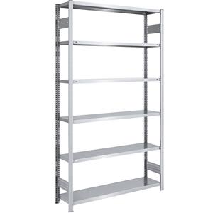 EUROKRAFTpro Magazijn inhaakstelling, verzinkt, h x b = 2500 x 1300 mm, met 6 stalen legborden, basisstelling, vakdraagvermogen 180 kg, diepte 400 mm