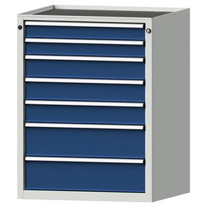 ANKE Schubladenschrank BxT 760 x 675 mm 7 Schubladen, Höhe 980 mm, Front enzianblau