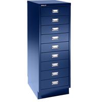 Bisley MultiDrawer™ 39er Serie mit Sockel, DIN A3, 9 Schubladen oxfordblau