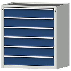 ANKE Schubladenschrank BxT 910 x 675 mm 6 Schubladen, Höhe 980 mm, Front enzianblau