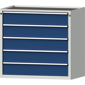 ANKE Schubladenschrank ohne Platte Breite 1060 mm, Schubladentraglast 200 kg 5 Schubladen, Front enzianblau