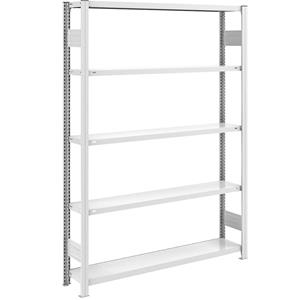 EUROKRAFTpro Magazijn inhaakstelling, grijs, h x b = 2000 x 1300 mm, met 5 stalen legborden, basisstelling, vakdraagvermogen 175 kg, diepte 300 mm