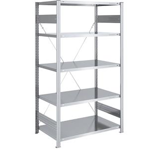 EUROKRAFTpro Magazijn inhaakstelling, verzinkt, middelzware constructie, stellinghoogte 2000 mm, basisstelling, breedte x diepte = 1000 x 800 mm