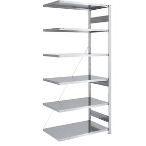 EUROKRAFTpro Magazijn inhaakstelling, verzinkt, middelzware constructie, stellinghoogte 2500 mm, aanbouwstelling, breedte x diepte = 1000 x 800 mm