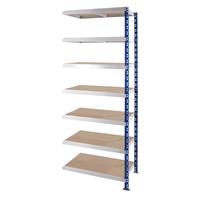 EUROKRAFTbasic Universal-Steckregal, stabil Spanplattenböden HxBxT 2522 x 1025 x 400 mm, Anbauregal