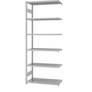 EUROKRAFTpro System-Steckregal, kunststoffbeschichtet Bauart leicht, Regalhöhe 2500 mm Anbauregal, Breite x Tiefe 1000 x 500 mm