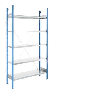 EUROKRAFTpro Fachboden-Steckregal, blau / verzinkt Regalhöhe 2350 mm, Fachbodenbreite 1215 mm Grundregal, Fachbodentiefe 450 mm