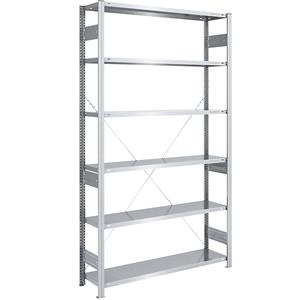 EUROKRAFTpro Grootvak-inhaakstelling, verzinkt, hoogte 2500 mm, veldlast 2500 kg, basisstelling, b x d = 1300 x 400 mm