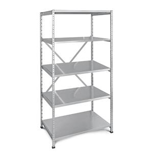 Industrie- en magazijnstelling, legbordbreedte 1000 mm, 5 legborden, basisstelling met een diepte van 600 mm