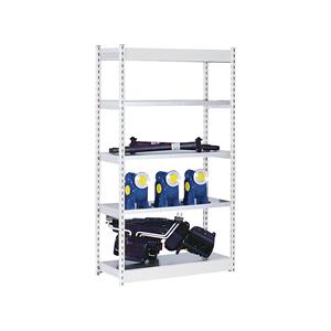 hofe Robuuste inhaakstelling, enkelzijdig, stellinghoogte 2000 mm, lichtgrijs / verzinkt, legbordbreedte 1025 mm, basisstelling, breedte x diepte = 1025 x 400 mm