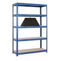 Inhaakstelling, blauw, 5 bodems van spaanplaat, draagvermogen 265 kg, h x b x d = 1780 x 1200 x 450 mm