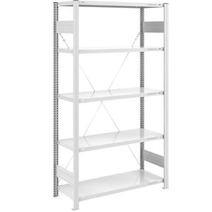 EUROKRAFTpro Magazijn inhaakstelling, lichtgrijs RAL 7035, middelzware constructie, stellinghoogte 2000 mm, basisstelling, breedte x diepte = 1000 x 500 mm