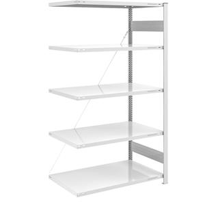 EUROKRAFTpro Magazijn inhaakstelling, lichtgrijs RAL 7035, middelzware constructie, stellinghoogte 2000 mm, aanbouwstelling, breedte x diepte = 1000 x 800 mm