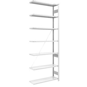 EUROKRAFTpro Magazijn inhaakstelling, lichtgrijs RAL 7035, middelzware constructie, stellinghoogte 3000 mm, aanbouwstelling, breedte x diepte = 1000 x 400 mm