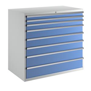 EUROKRAFTpro Ladekast, hoogte x breedte x diepte = 1200 x 1300 x 750 mm, 8 laden, draagvermogen elk 80 kg