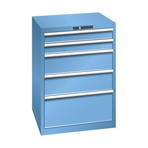 LISTA Ladekast met 5 laden, b x d x h = 717 x 725 x 1000 mm, lichtblauw