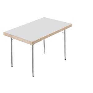 Inklapbare tafel, 4 voetsframe, 1200 x 800 mm, onderstel verchroomd, tafelblad lichtgrijs