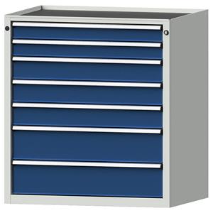 ANKE Schubladenschrank BxT 910 x 675 mm 7 Schubladen, Höhe 980 mm, Front enzianblau