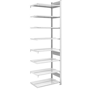 hofe Dossier-inhaakstelling, RAL 7035, stellinghoogte 2700 mm, dubbelzijdig, aanbouwstelling, b x d = 750 x 600 mm