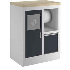 Afval- en reinigingsonderkast, h x b x d = 910 x 680 x 460 mm, centrale vergrendeling