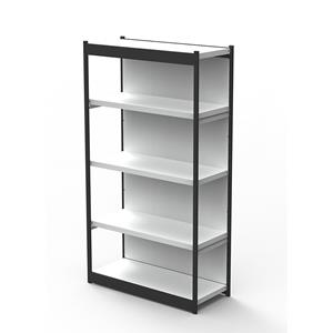Kantoor-stellingsysteem, met achterwand, stellinghoogte 1900 mm, basisstelling, breedte x diepte = 750 x 300 mm
