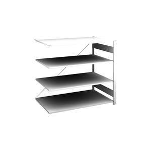 hofe Lage inhaakstelling, lichtgrijs, hoogte 1200 mm, 4 legborden, aanbouwstelling, legborddiepte 800 mm, vakdraagvermogen 190 kg