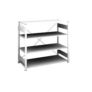hofe Lage inhaakstelling, lichtgrijs, hoogte 1200 mm, 4 legborden, basisstelling, legborddiepte 600 mm, vakdraagvermogen 190 kg