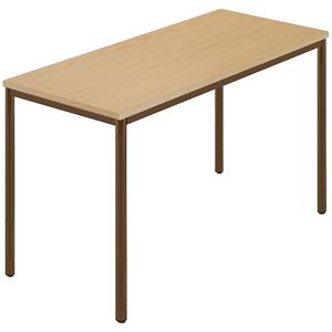 Rechthoekige tafel, ronde buis met coating, b x d = 1200 x 600 mm, naturel beukenhout / bruin