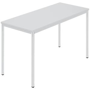 Rechtecktisch, Rundrohr kunststoffbeschichtet BxT 1200 x 600 mm grau / grau