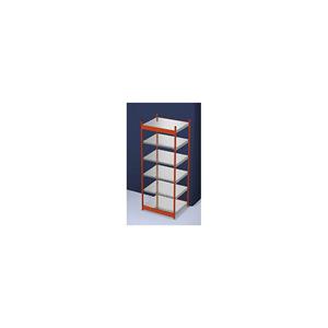hofe Robuuste inhaakstelling, enkelzijdig, stellinghoogte 2500 mm, oranje / verzinkt, legbordbreedte 1025 mm, basisstelling, breedte x diepte = 1025 x 800 mm