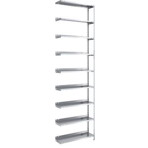 Hofe Akten-Schraubregal, verzinkt Regalhöhe 2900 mm Anbauregal, Breite x Tiefe 750 x 300 mm