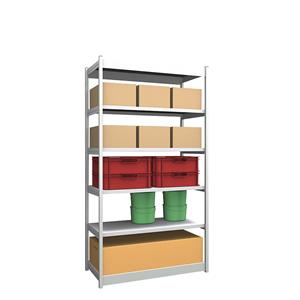 hofe Robuuste inhaakstelling, enkelzijdig, stellinghoogte 2500 mm, lichtgrijs / verzinkt, legbordbreedte 1325 mm, basisstelling, breedte x diepte = 1325 x 600 mm