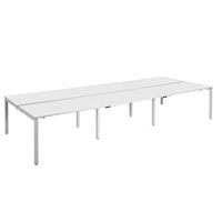 Teambureau voor zes personen, breedte 1600 / 4800 mm, diepte 800 / 1660 mm, wit