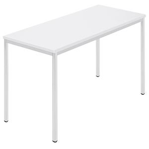 Rechthoekige tafel, vierkante buis met coating, b x d = 1200 x 600 mm, wit / grijs