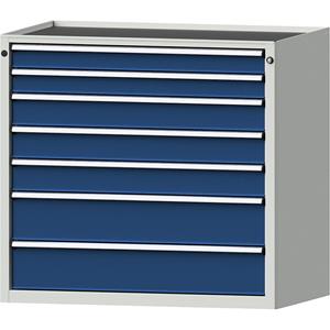 ANKE Schubladenschrank BxT 1060 x 675 mm 7 Schubladen, Höhe 980 mm, Front enzianblau