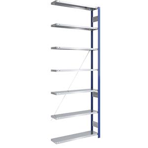 EUROKRAFTpro Magazijn-inhaakstelling, stellingstaander blauw, legbord verzinkt, h x b = 3000 x 1000 mm, aanbouwstelling, diepte 300 mm