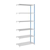 Steckregal mit Rohr-Fachböden HxBxT 2496 x 1240 x 500 mm, Anbauregal