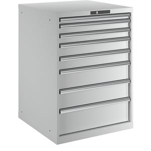 LISTA Ladekast met 8 laden, b x d x h = 717 x 725 x 1000 mm, lichtgrijs