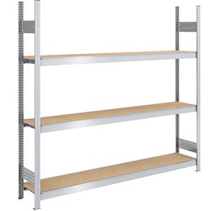 hofe Grootvak-inhaakstelling met spaanplaten, hoogte 2000 mm, breedte 2000 mm, veldlast 1200 kg, diepte 400 mm, basisstelling